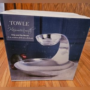 Towle Hammersmith New Gooseneck Chip and Dip Server 11-Inch Bowl